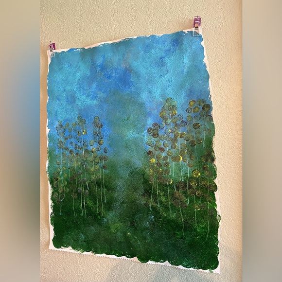 Hand crafted/ abstract painted. One of a kind